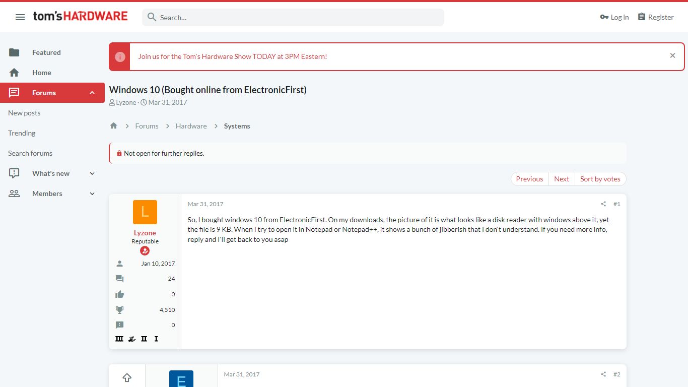 Windows 10 (Bought online from ElectronicFirst) - Tom's Hardware Forum